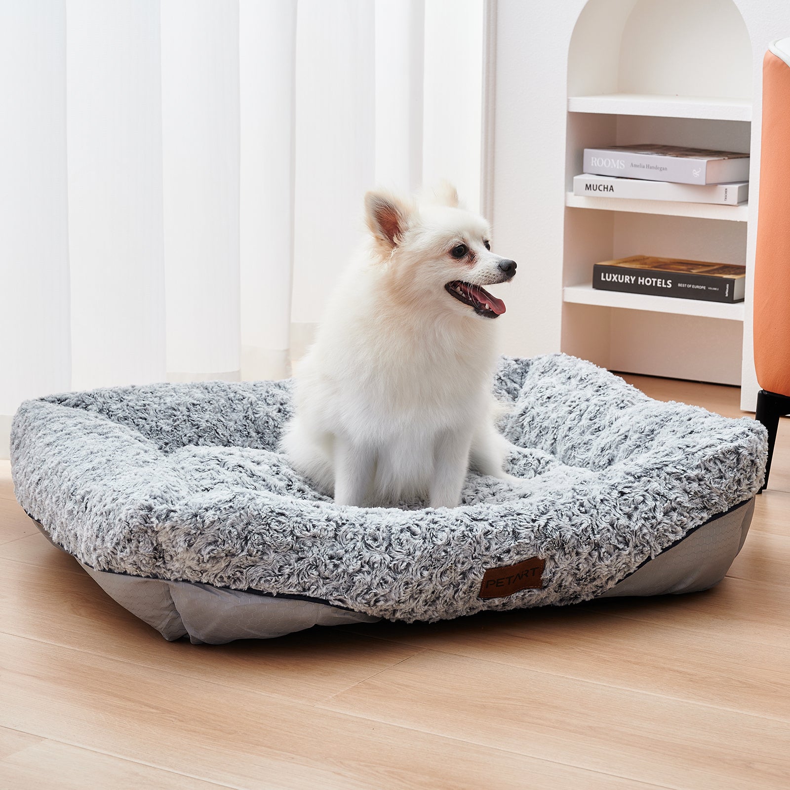 Lit Velours Rosé Swirl pour Chien & Chat
