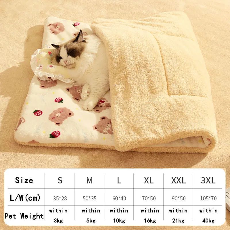 Couverture Cocoon Automne-Hiver pour Chien & Chat — Douceur Flanelle & Laine d’Agneau