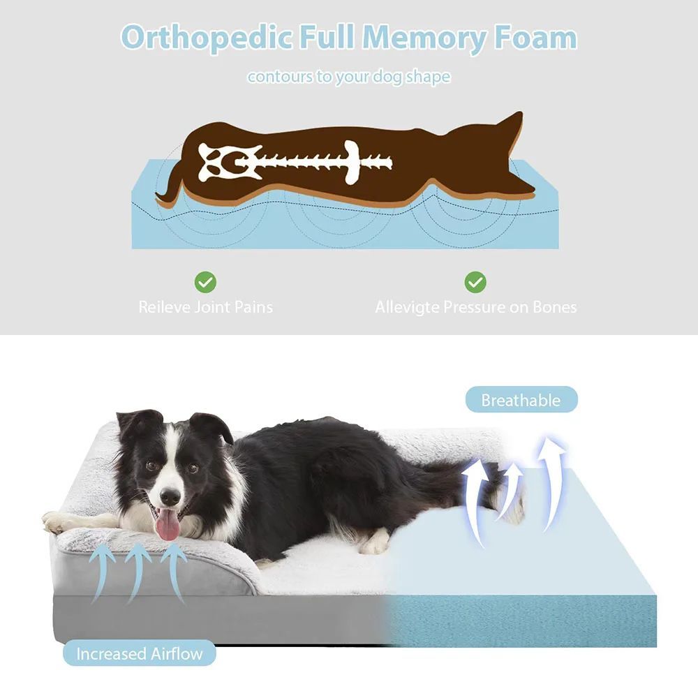 Lit Orthopédique Premium pour Chien & Chat